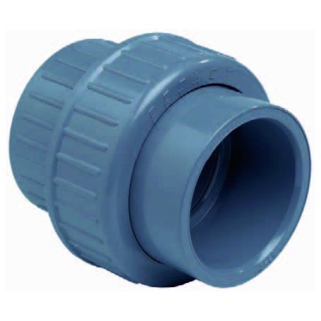 Druk PVC 3-delige koppeling 50 mm lijm PN 10